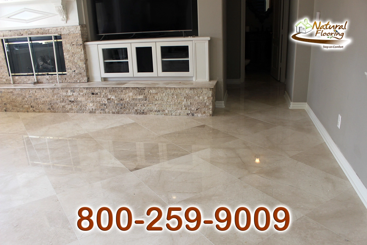 Diagonal Glossy Marble Floor