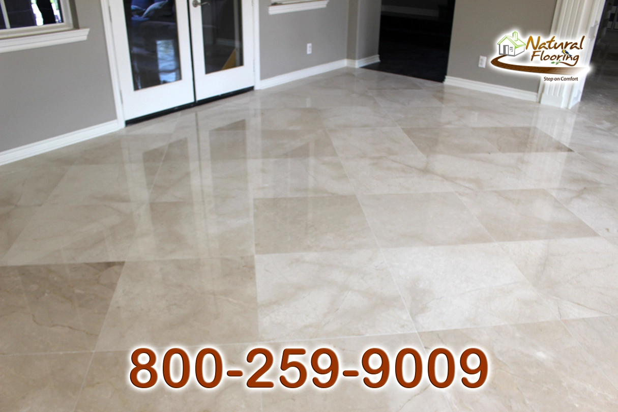 Diagonal Glossy Marble Floor