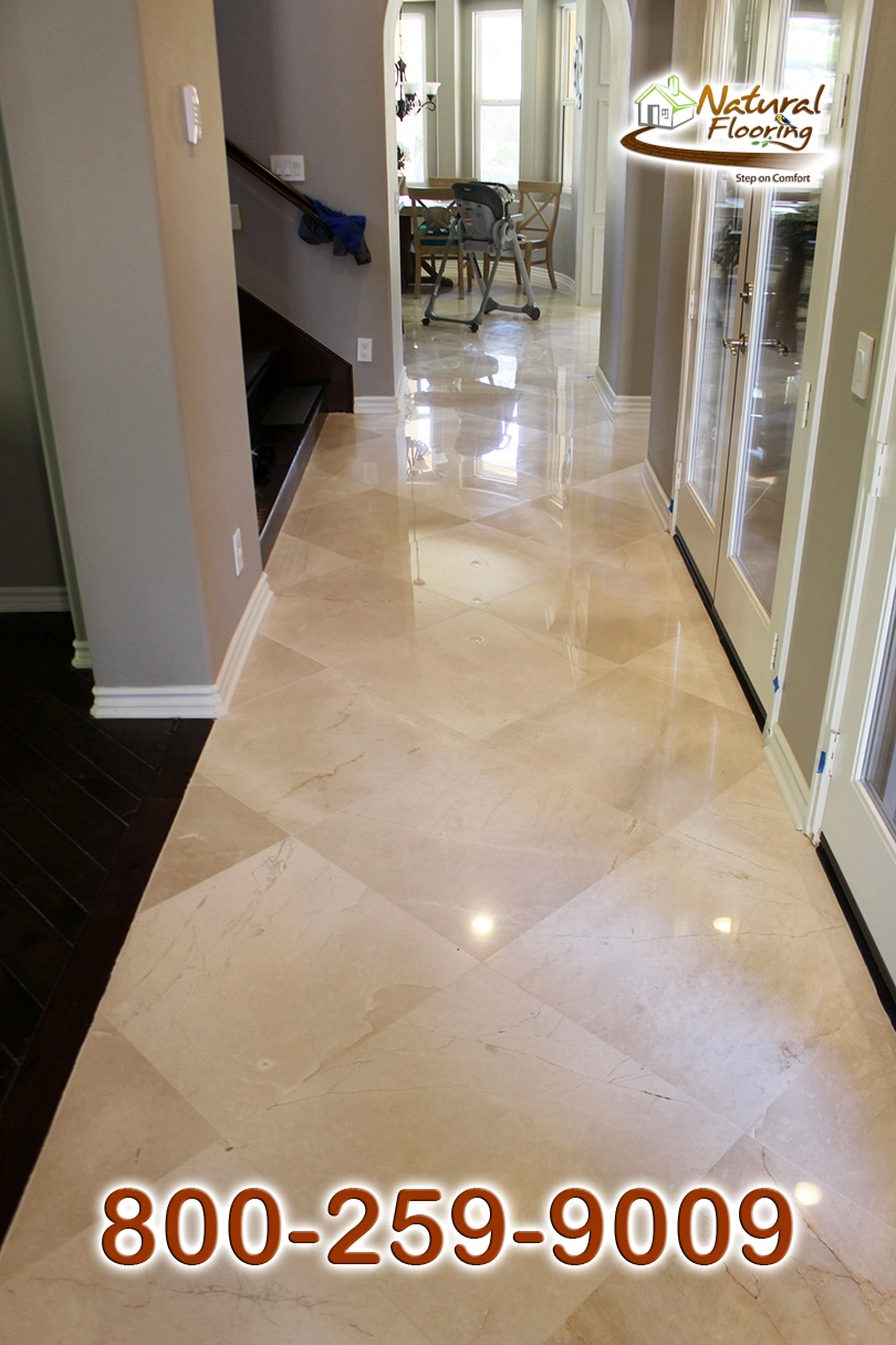 Diagonal Glossy Marble Floor