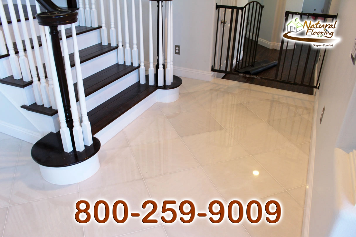 Diagonal Glossy Marble Floor