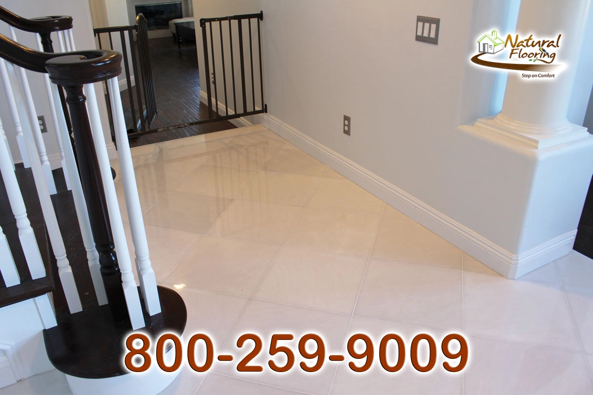 Diagonal Glossy Marble Floor