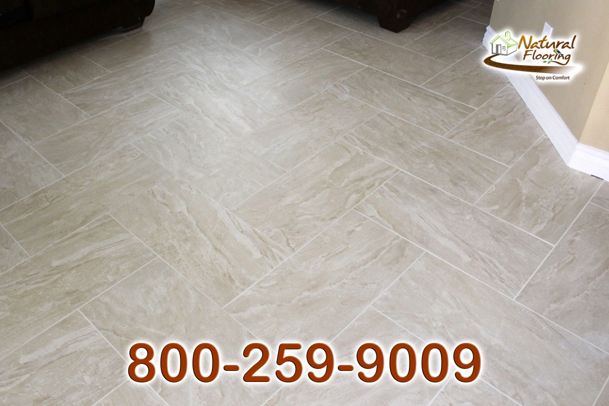 Rectangle Herringbone Tile Floor