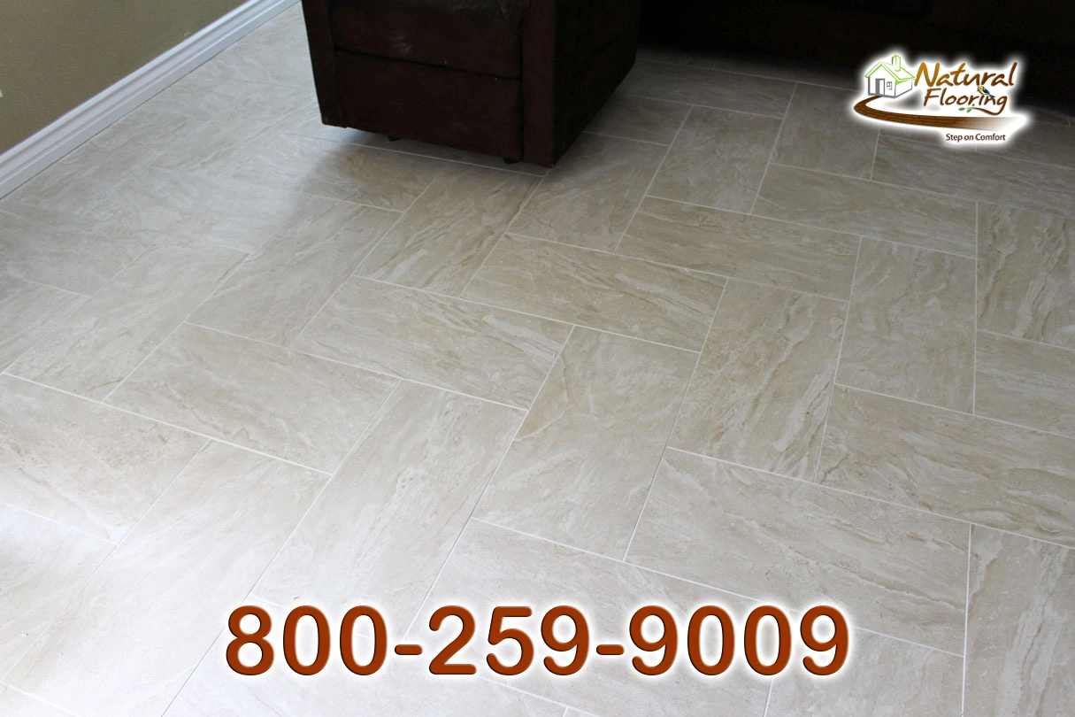Rectangle Herringbone Tile Floor