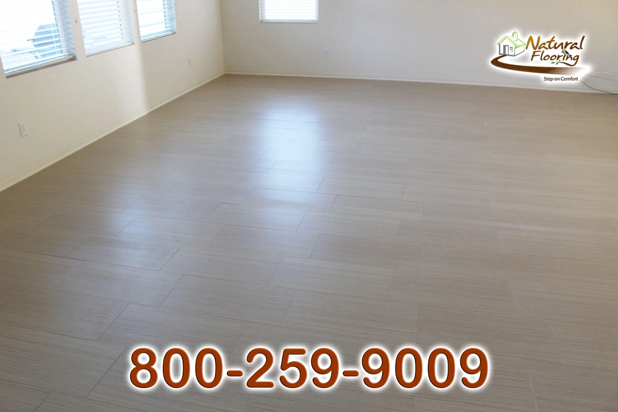 Family Room Stagged Porcelain Tile Floors