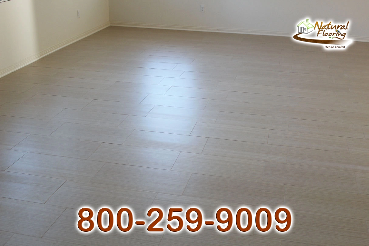 Family Room Stagged Porcelain Tile Floors