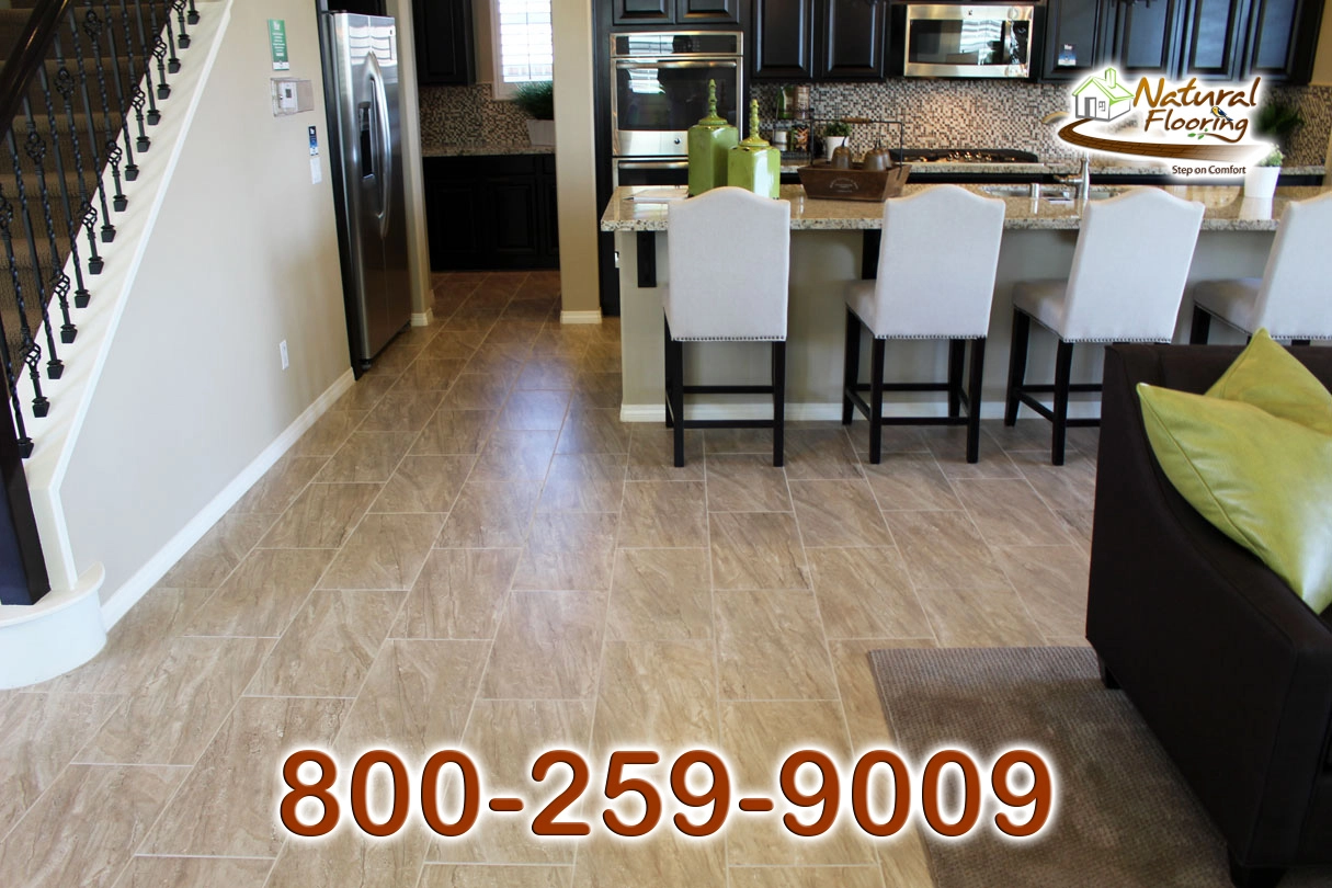 Dining Room Stagged Porcelain Tile Floors