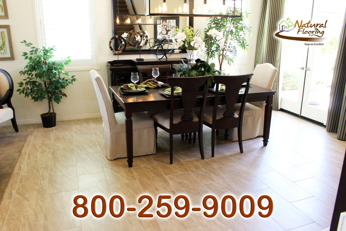 Dining Room Stagged Porcelain Tile Floors
