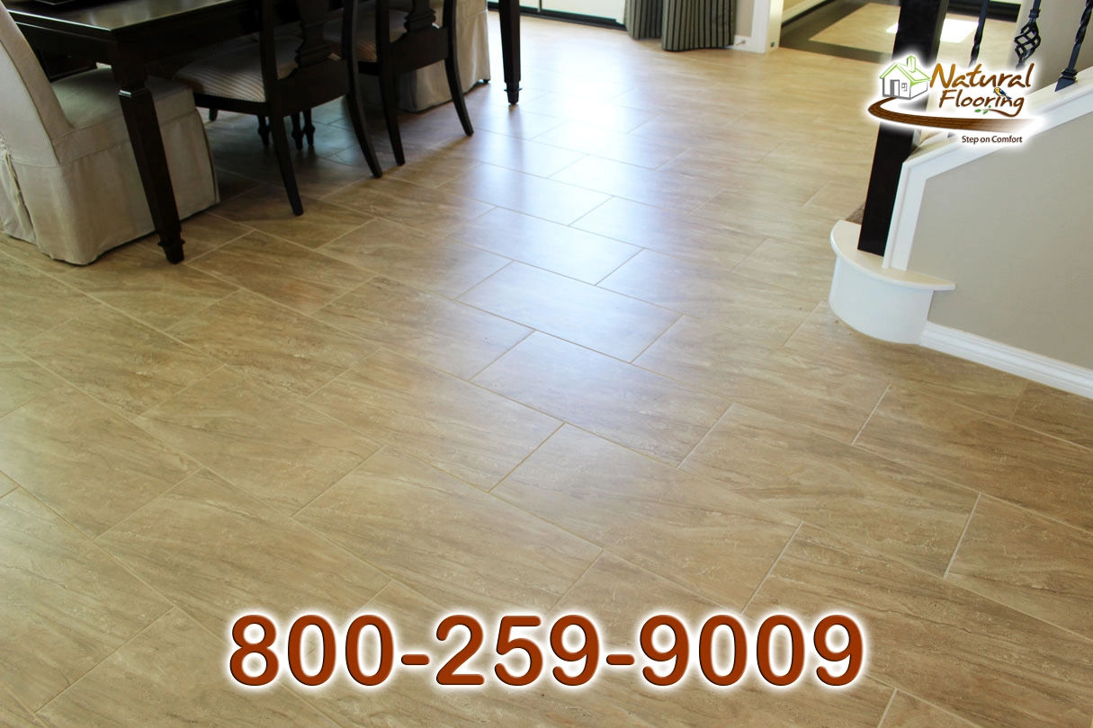 Dining Room Stagged Porcelain Tile Floors