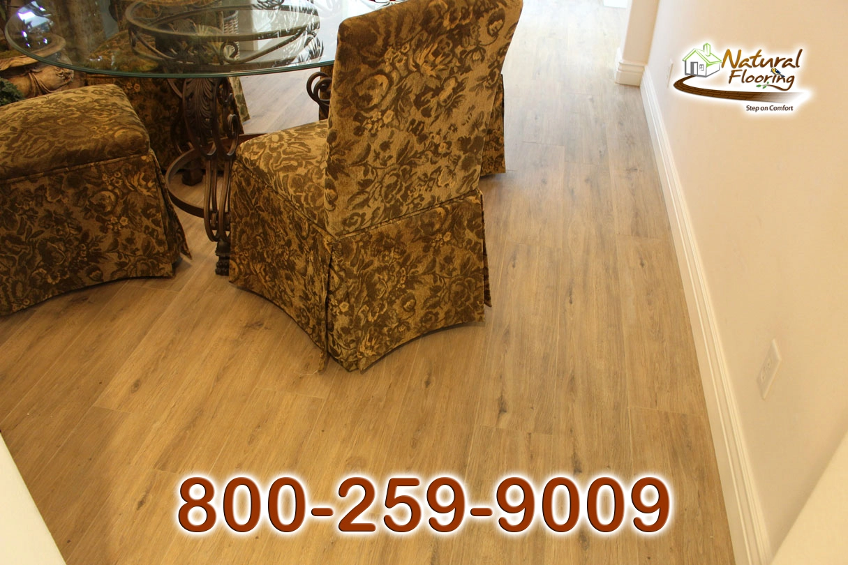 Tan Wood Plank Tile Floor