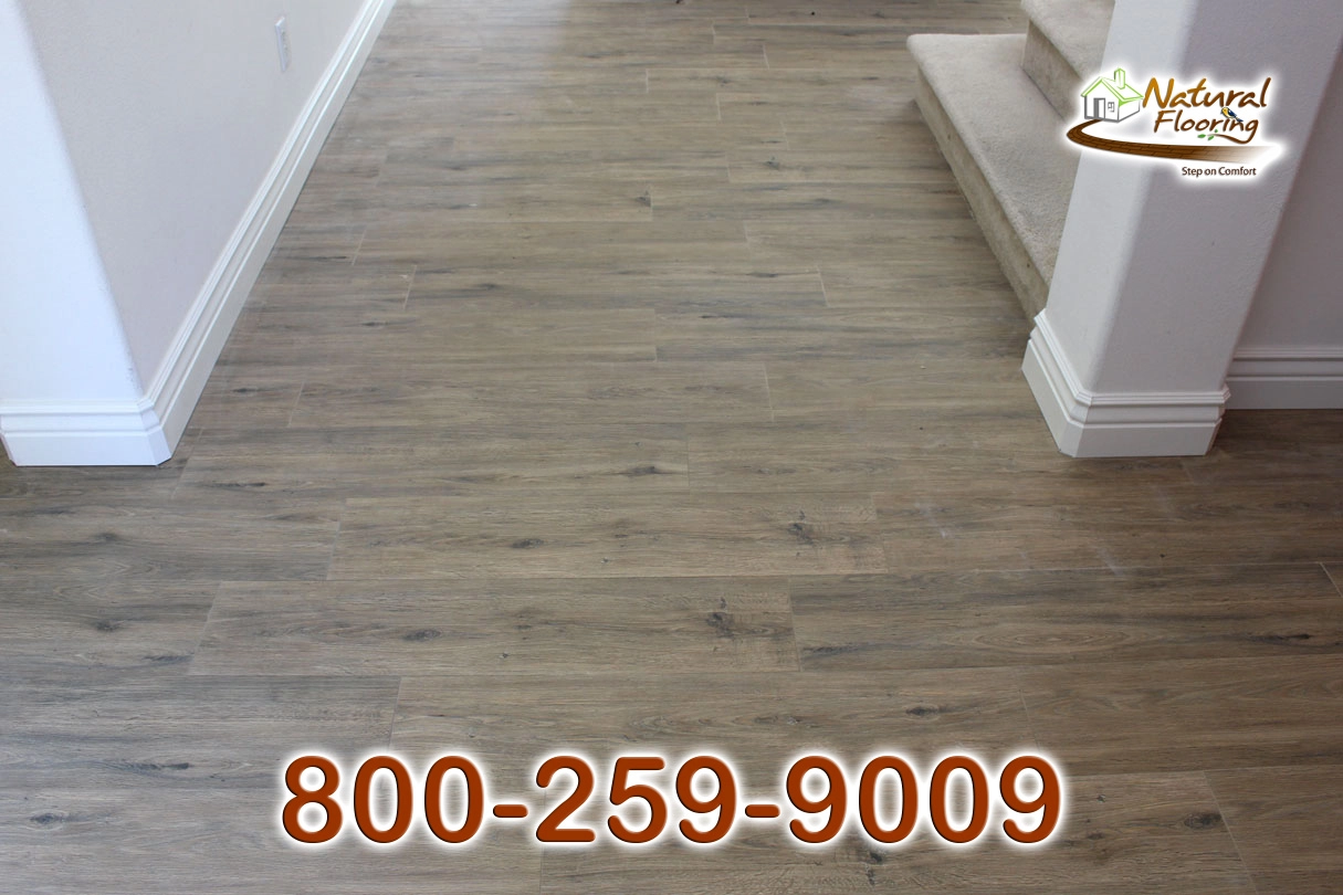 Tan Wood Plank Tile Floor