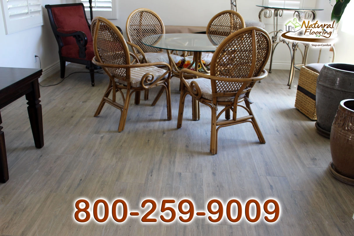 Tan Wood Plank Tile Floor