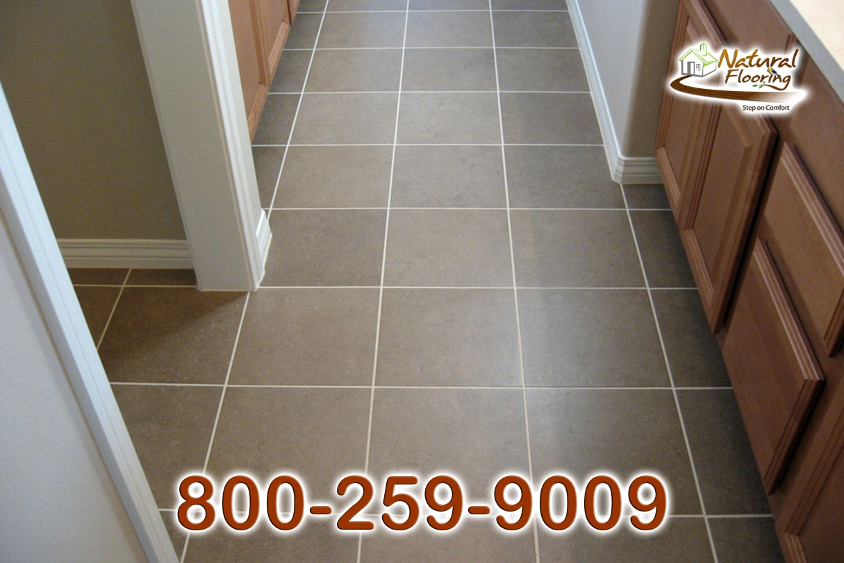 White Grout Square Tile Floor