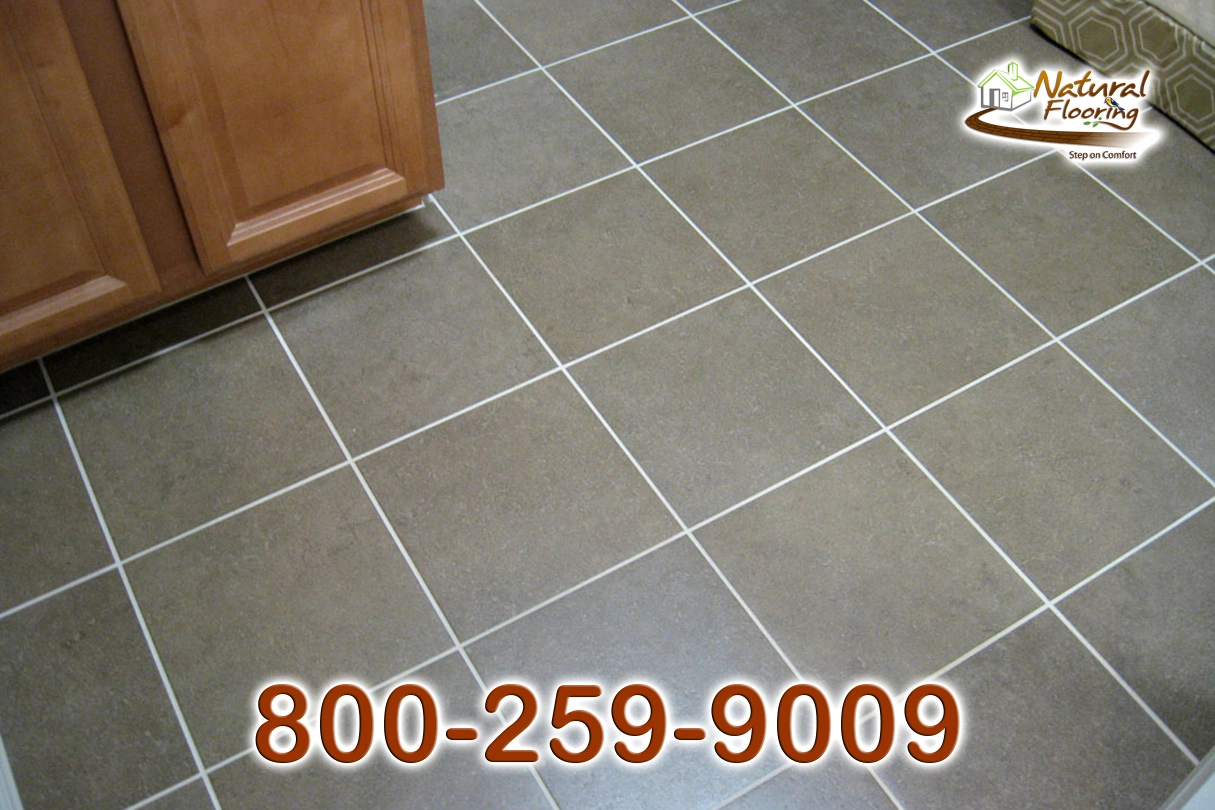 White Grout Square Tile Floor