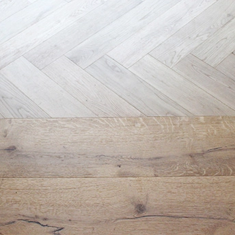 Wood Herringtone Plank Transition 1