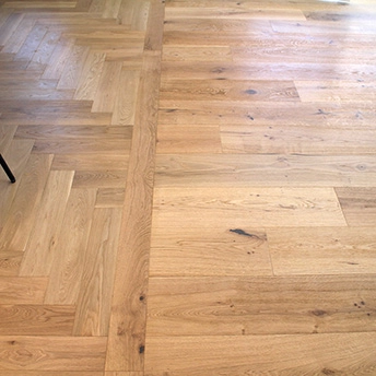 Wood Herringtone Plank Transition 6